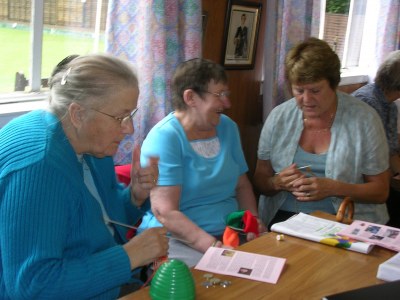 Jenny talks to members at Dereham Knit and Natter